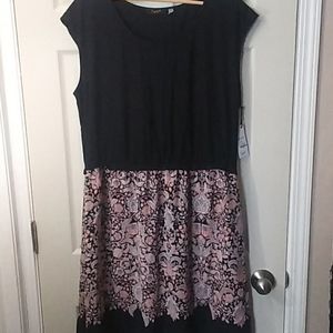 Dex knit top dress, boho print 1x